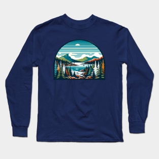 Acadia National Park Retro Wilderness Long Sleeve T-Shirt